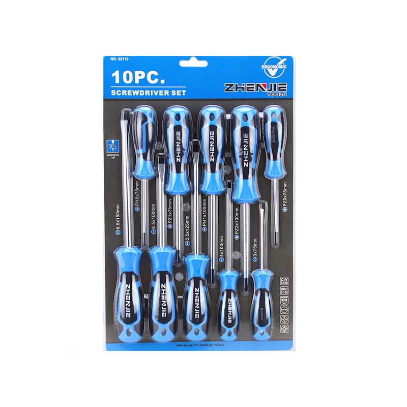 Set di cacciaviti Pozidriv Phillips a taglio con impugnatura ergonomica da 10 pezzi