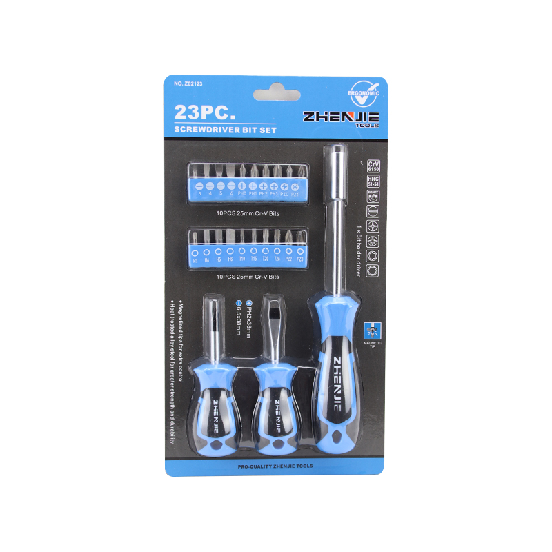 Set di cacciaviti e punte CRV con supporto magnetico da 23 pezzi