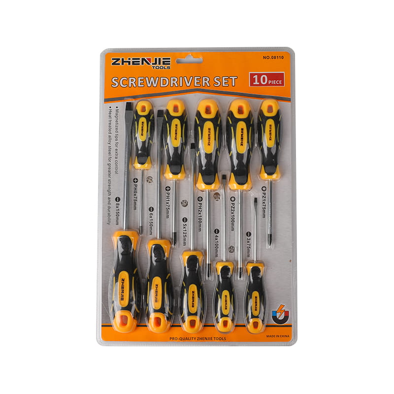 Set di cacciaviti CRV Pozidriv a taglio Phillips da 10 pezzi
