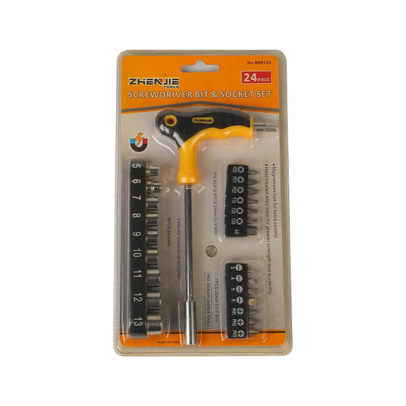 Set di punte CRV Pozidriv Phillips Torx con impugnatura a T da 24 pezzi
