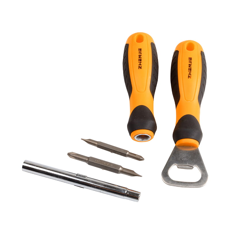 Set di strumenti combinati per apri-fiaschetta con cacciavite a taglio e Phillips 7 in 1