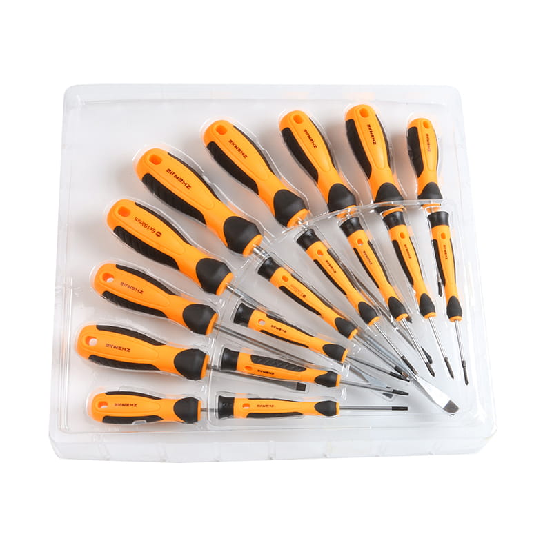 Set di cacciaviti Phillips e Torx a taglio da 17 pezzi con vassoio PS e scatola colorata