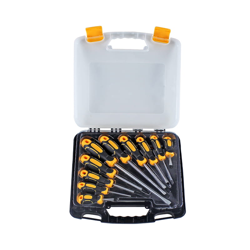 Set di cacciaviti CRV con punta magnetica da 10 pezzi in scatola di plastica