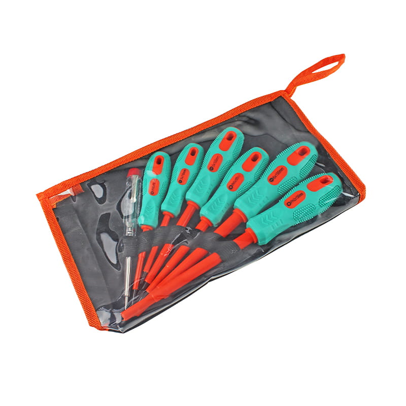 Set di cacciaviti isolati a taglio e Phillips da 7 pezzi #0x75-#1x100-#2x150mm