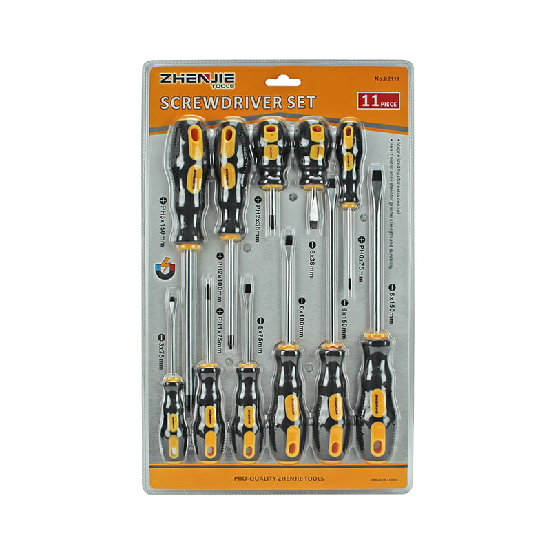 Set di cacciaviti CRV con lama temprata e temprata da 11 pezzi