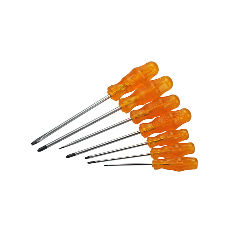 Set di cacciaviti CRV dal design ergonomico con impugnatura da 7 pezzi