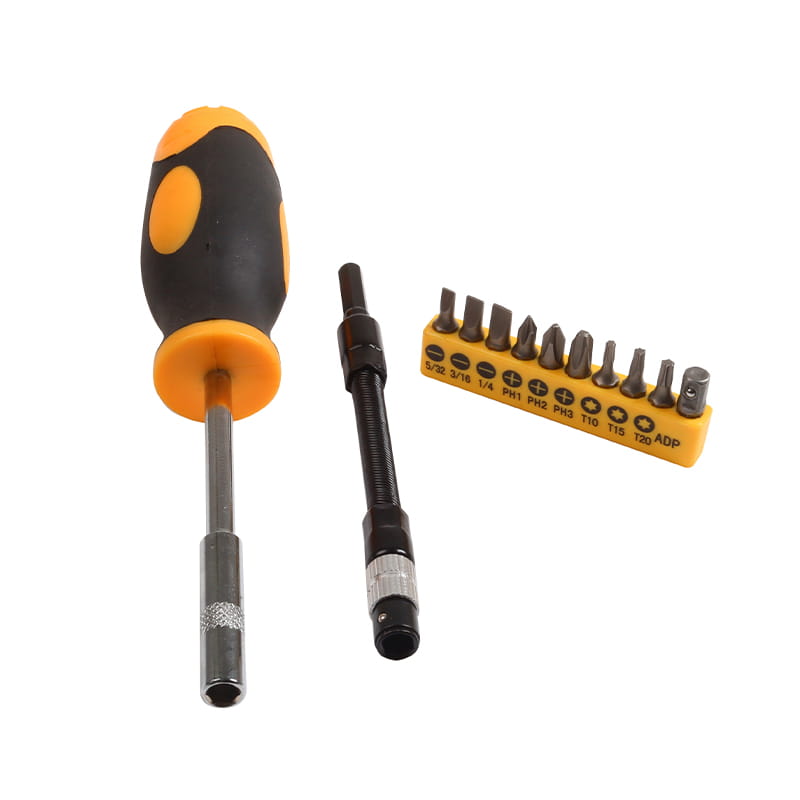 Set di punte CRV Torx Phillips a fessura da 12 pezzi con tubo flessibile