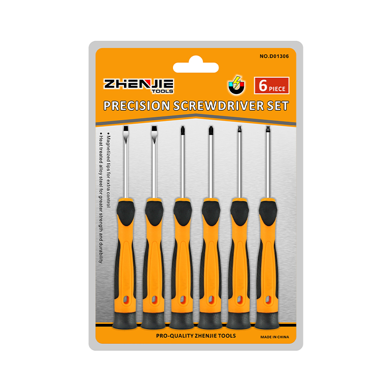 Set di cacciaviti di precisione Torx Phillips a taglio da 6 pezzi con confezione in doppio blister